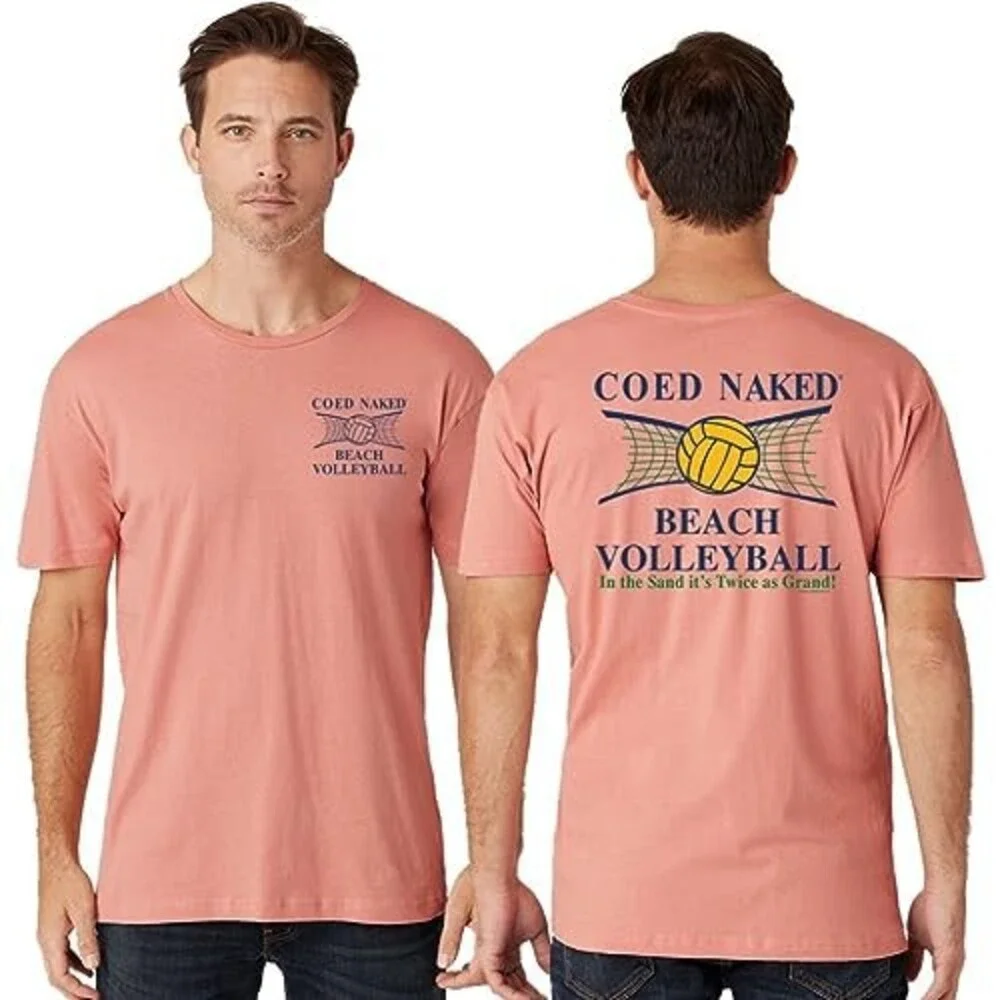 COED Naked Beach Volleyball T-Shirt, Dusty Rose, XX-Large